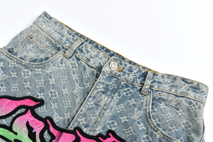 1:1 quality version Flame Jacquard Denim Jeans 28689534
