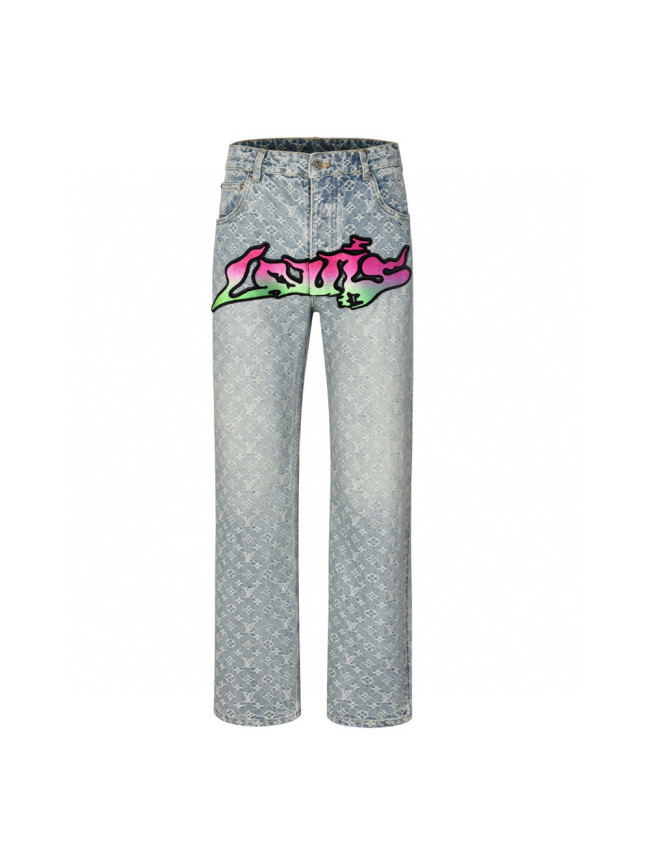 1:1 quality version Flame Jacquard Denim Jeans 28689534