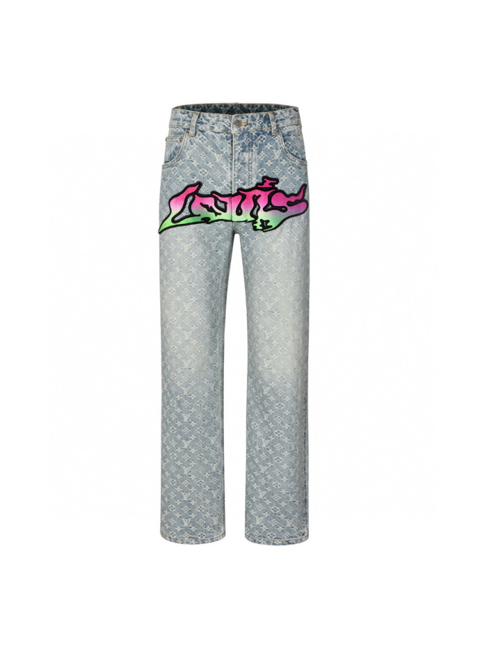 1:1 quality version Flame Jacquard Denim Jeans 28689534