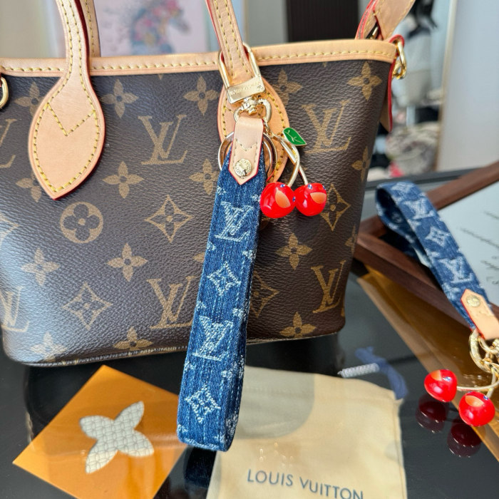 Denim Logo Cherry Keychain 28692172