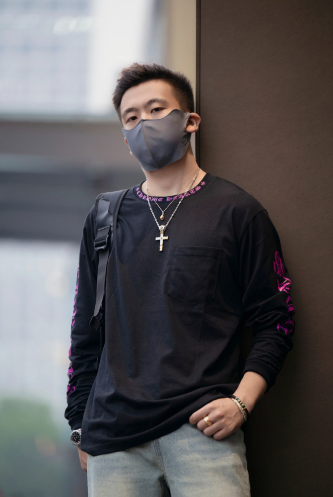 1:1 quality version Rose Sanskrit Print Long Sleeve T-Shirt 28691996