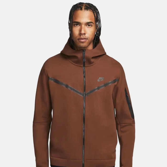 Solid Brown Windrunner Hoodie & Pants Set 28692014
