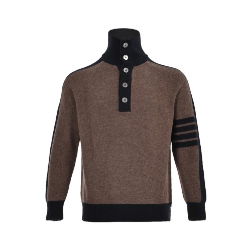 1:1 quality version Colorblock Woolen Collarless Sweater Hoodie 2 colors 28691960