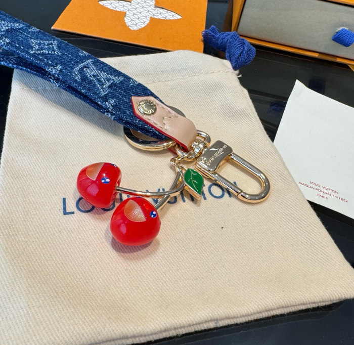 Denim Logo Cherry Keychain 28692172