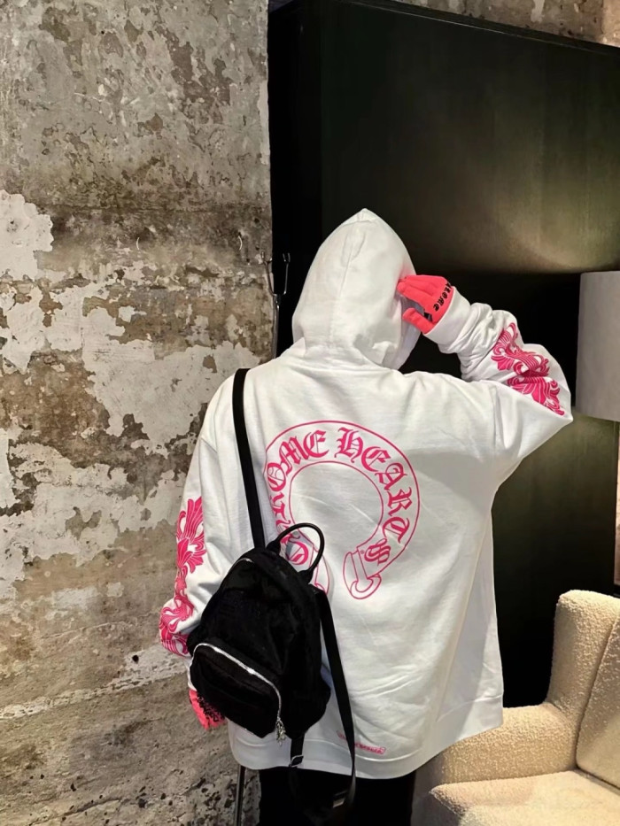 1:1 quality version Back Pink Horseshoe Hoodie 2 colors 28694104