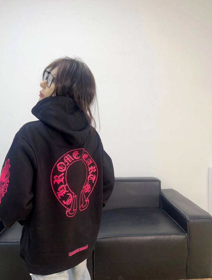 1:1 quality version Back Pink Horseshoe Hoodie 2 colors 28694104