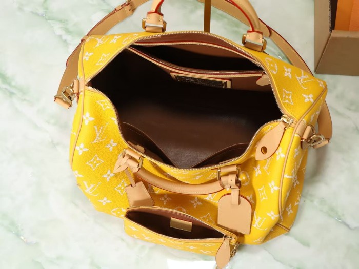 1:1 quality version Speedy 25 Classic Monogram Yellow Shoulder Bag 28694052