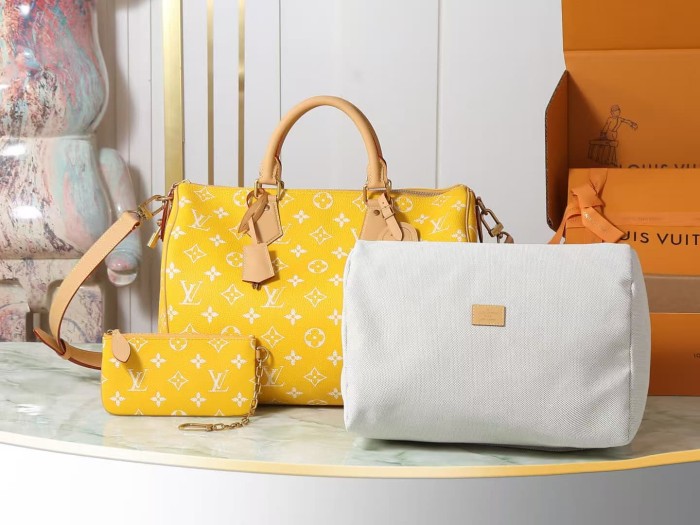 1:1 quality version Speedy 25 Classic Monogram Yellow Shoulder Bag 28694052