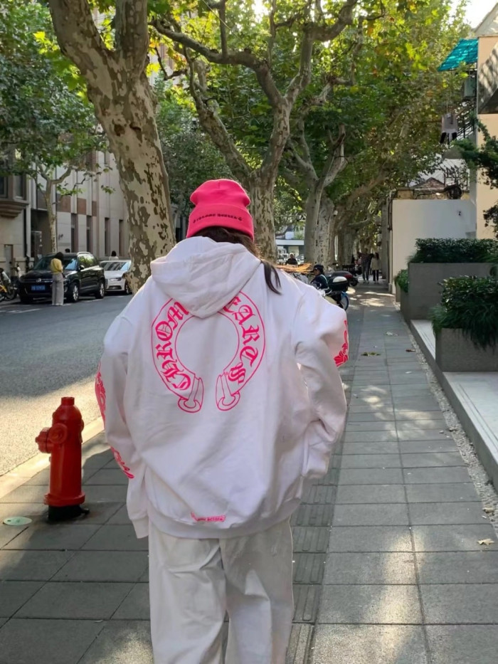 1:1 quality version Back Pink Horseshoe Hoodie 2 colors 28694104