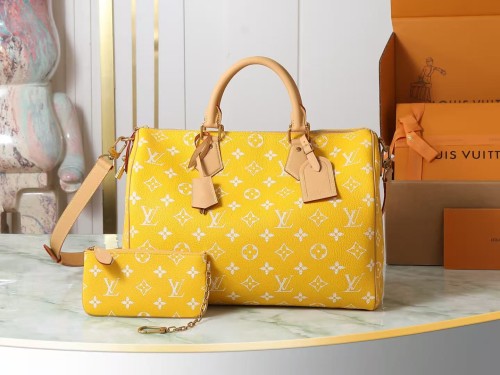 1:1 quality version Speedy 25 Classic Monogram Yellow Shoulder Bag 28694052