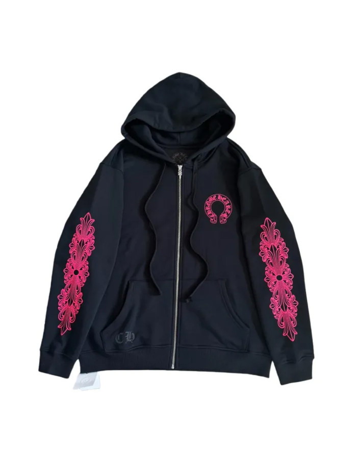 1:1 quality version Cross Vine Back Horse Hoof Print Zipper Hoodie 2 colors 28691989