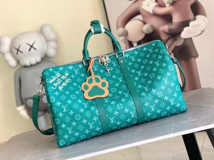1:1 quality version Keepall 50 Small Dog Paw Print Accessory Shoulder Bag 28694047