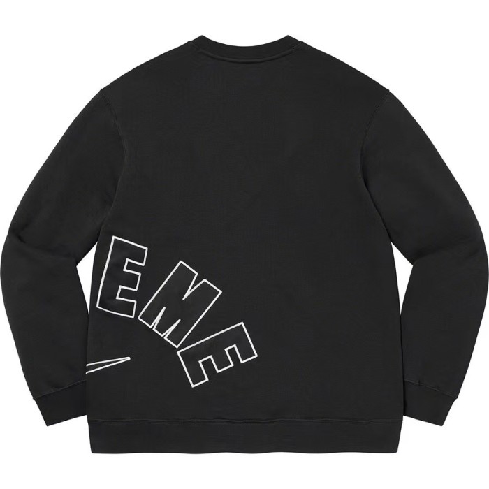 Simple Outline Logo Print Crew Neck Sweatshirt 2 colors 28703208