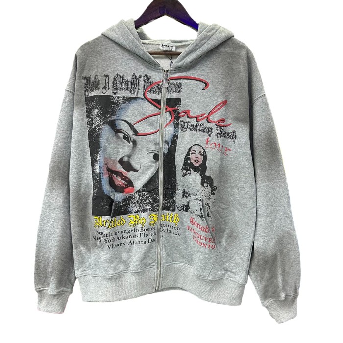 Flame Red Lip Beauty Print Washed Version Hoodie 28709897