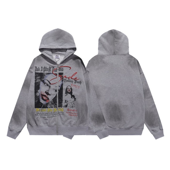 Flame Red Lip Beauty Print Washed Version Hoodie 28709897
