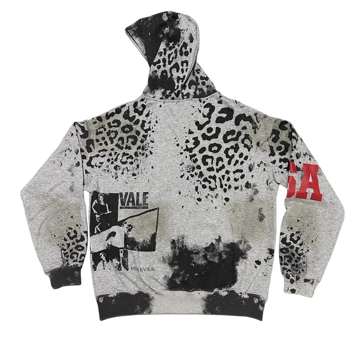 Black Spot Leopard Print Washed Version Hoodie 28709902