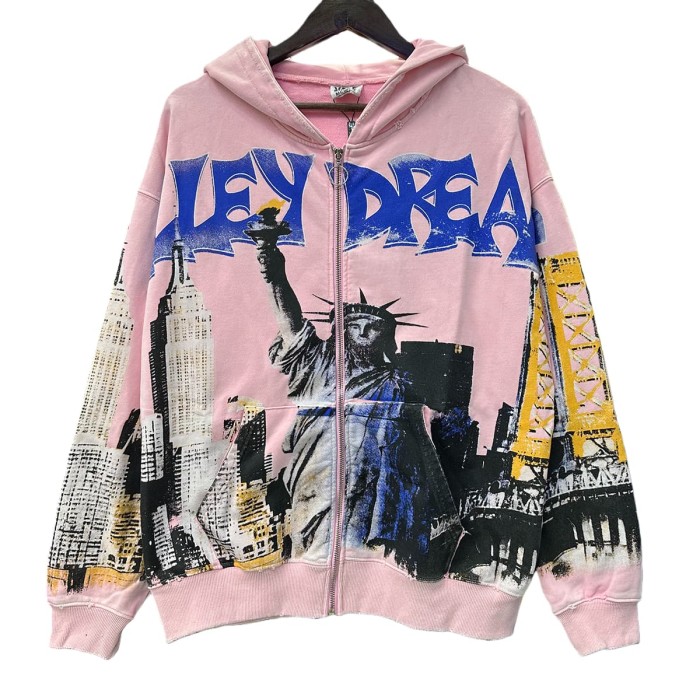 Statue of Liberty Print Washed Version Hoodie 28709898