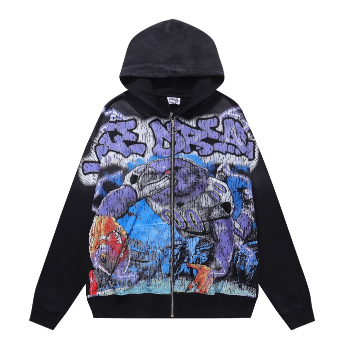 Eagle Football Player Print Washed Version Hoodie 28709896