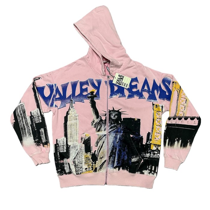 Statue of Liberty Print Washed Version Hoodie 28709898