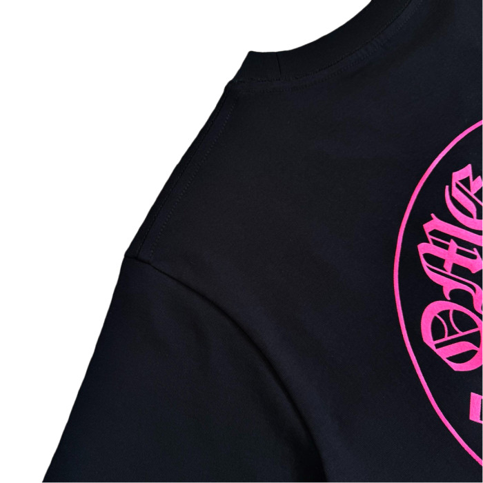 1:1 quality version Neon Pink Horseshoe Print Tee 2 colors 28710867
