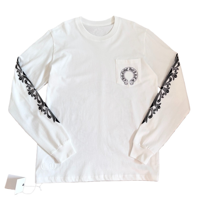 1:1 quality version Classic Floral Sleeve Horse Hoof Print Long Sleeve T-Shirt 2 colors 28711236