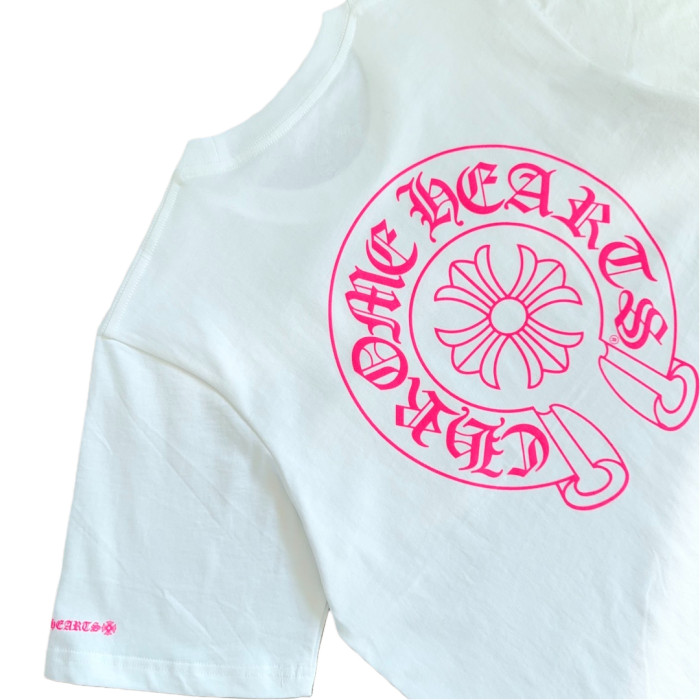 1:1 quality version Neon Pink Horseshoe Print Tee 2 colors 28710867