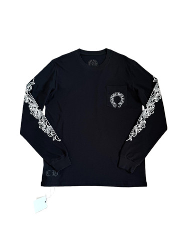 1:1 quality version Classic Floral Sleeve Horse Hoof Print Long Sleeve T-Shirt 2 colors 28711236