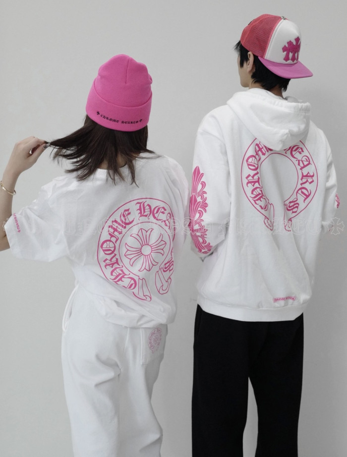 1:1 quality version Neon Pink Horseshoe Print Tee 2 colors 28710867