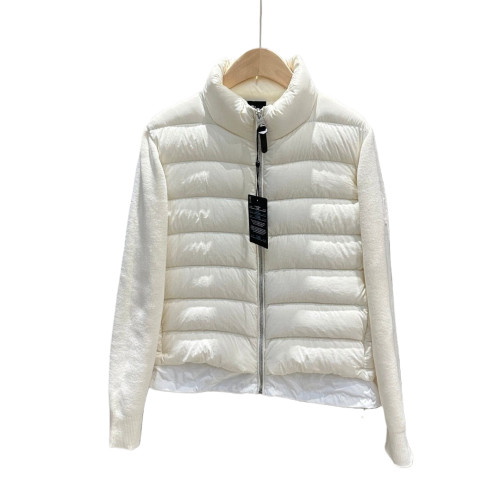 1:1 quality version Knit Sleeve Patchwork Stand Collar Short Down Jacket for girls 3 colors 28712813