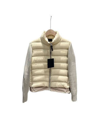 1:1 quality version Knit Sleeve Patchwork Stand Collar Short Down Jacket for girls 3 colors 28712813