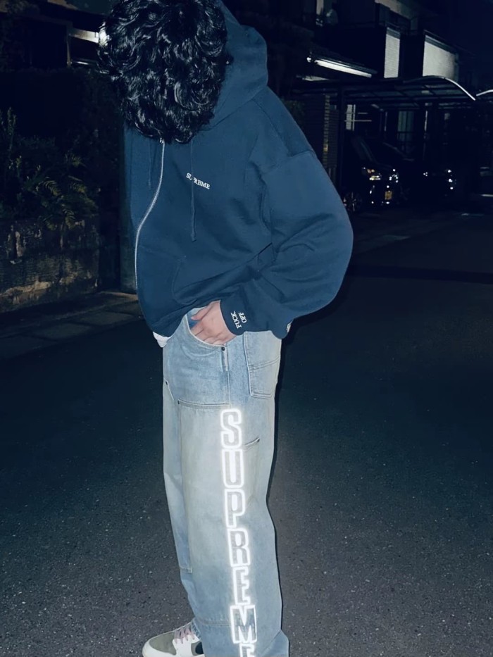 1:1 quality version Sleeve Fluorescent Embroidery Logo Zipper Hoodie 3 colors 28746701