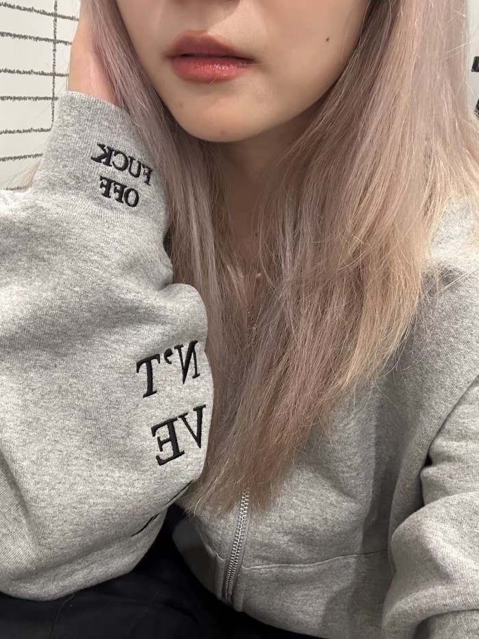 1:1 quality version Sleeve Fluorescent Embroidery Logo Zipper Hoodie 3 colors 28746701