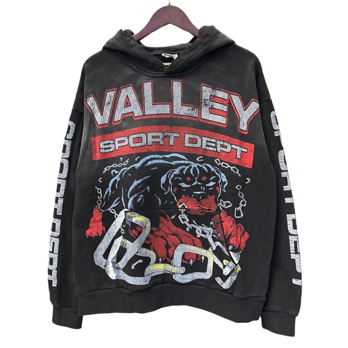 Chain Dog Print Washed Version Hoodie 28746799