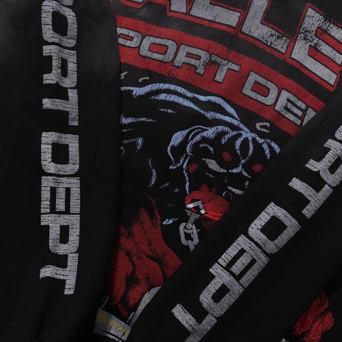 Chain Dog Print Washed Version Hoodie 28746799