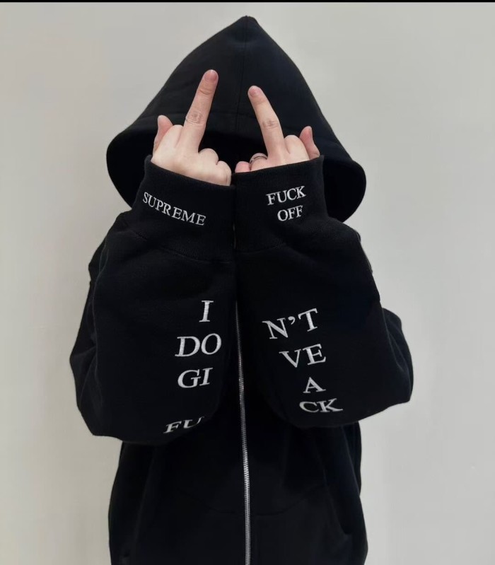 1:1 quality version Sleeve Fluorescent Embroidery Logo Zipper Hoodie 3 colors 28746701