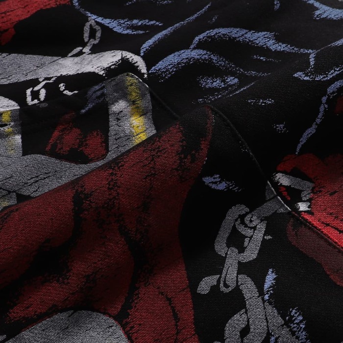 Chain Dog Print Washed Version Hoodie 28746799