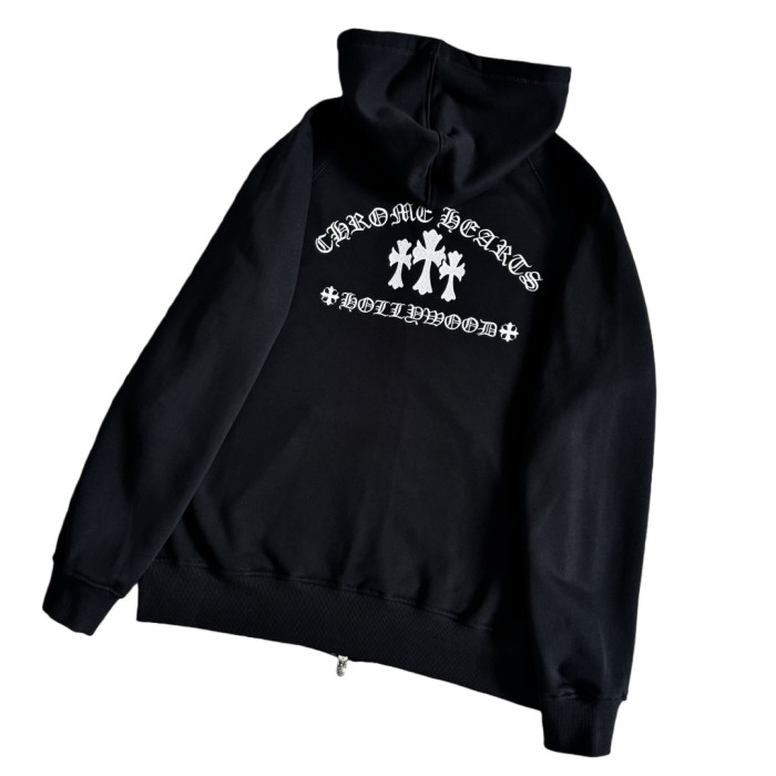 1:1 quality version Cross Embroidered Letter Zipper Hoodie 28748502