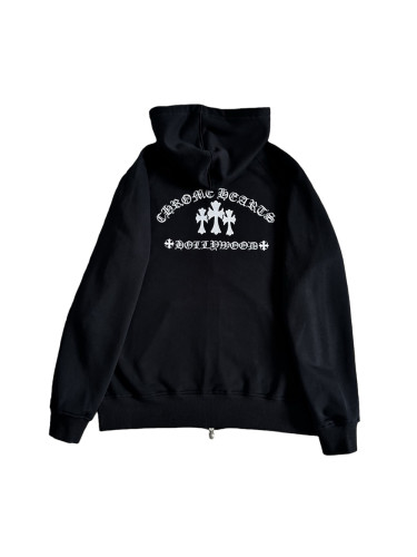 1:1 quality version Cross Embroidered Letter Zipper Hoodie 28748502