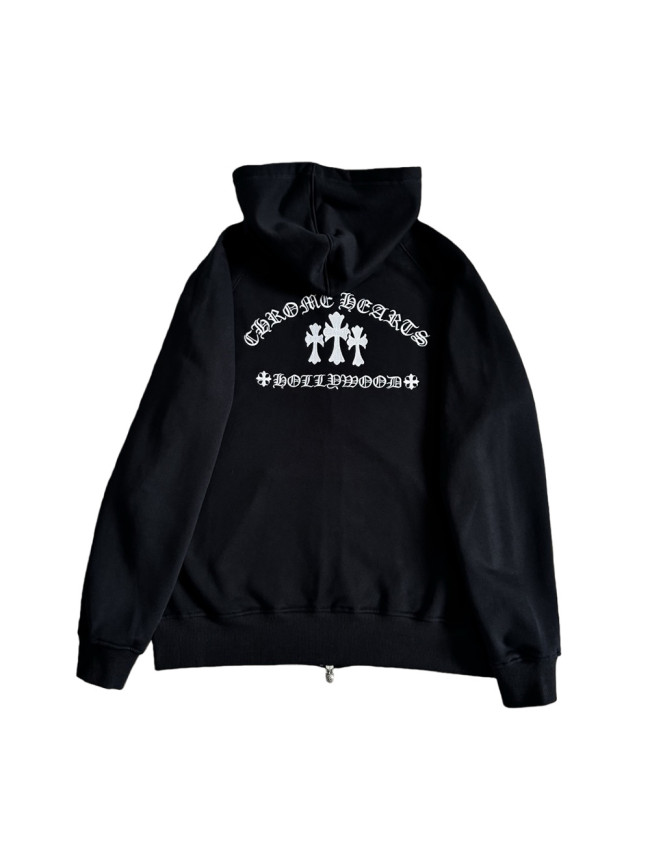 1:1 quality version Cross Embroidered Letter Zipper Hoodie 28748502