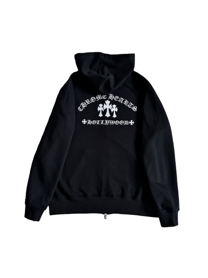 1:1 quality version Cross Embroidered Letter Zipper Hoodie 28748502