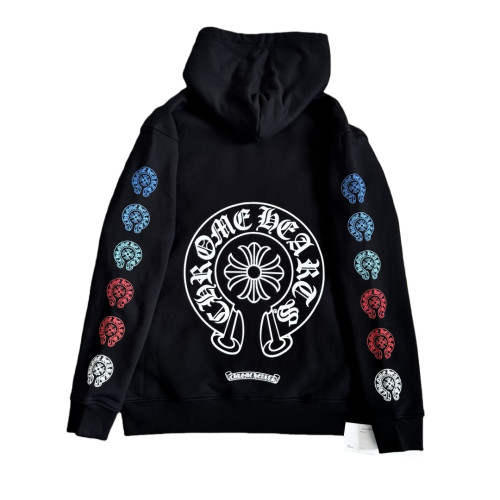 1:1 quality version Colorful Horseshoe Print Zipper Hoodie 28748497