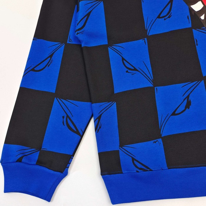1:1 quality version AP Blue and Black Checkered Hoodie & Pants Set 2 colors 28749373