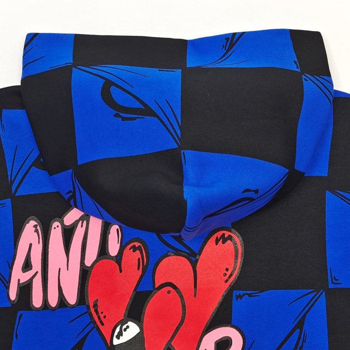 1:1 quality version AP Blue and Black Checkered Hoodie & Pants Set 2 colors 28749373
