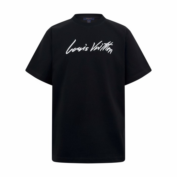 1:1 quality version Handwritten-Style Embroidered Logo tee 2 colors 28750262