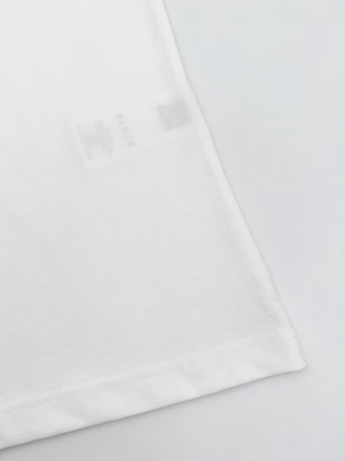 1:1 quality version Handwritten-Style Embroidered Logo tee 2 colors 28750262