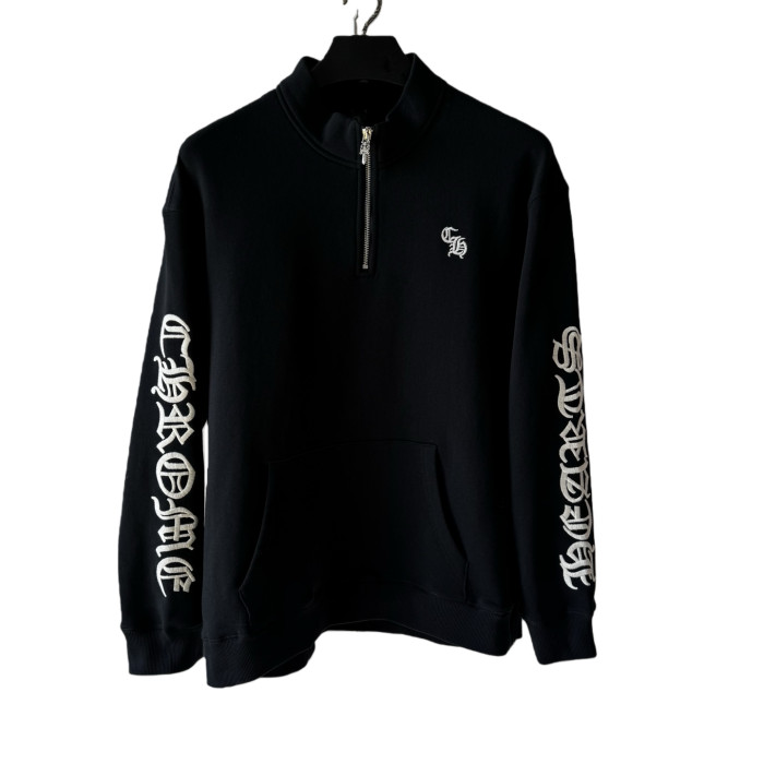 1:1 quality version Sanskrit Alphabet Embroidered Half-Zip Hoodie & Pants Set 28751593