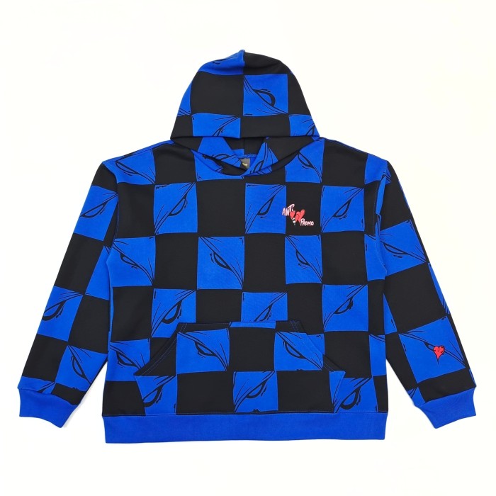 1:1 quality version AP Blue and Black Checkered Hoodie & Pants Set 2 colors 28749373