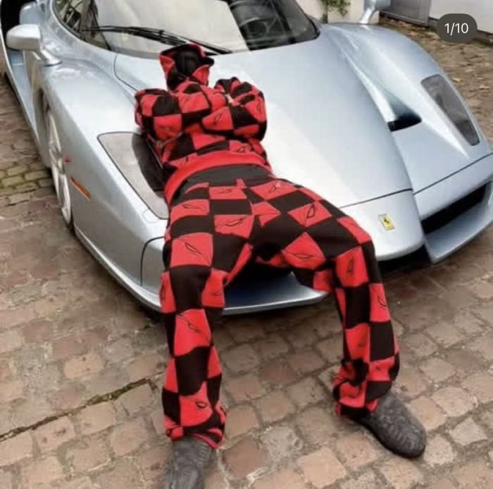 1:1 quality version AP Blue and Black Checkered Hoodie & Pants Set 2 colors 28749373