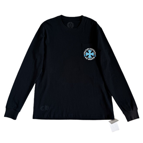1:1 quality versionST. Barth Limited Edition Back Print Blue Cross Flower Long-Sleeve T-Shirt 28755529