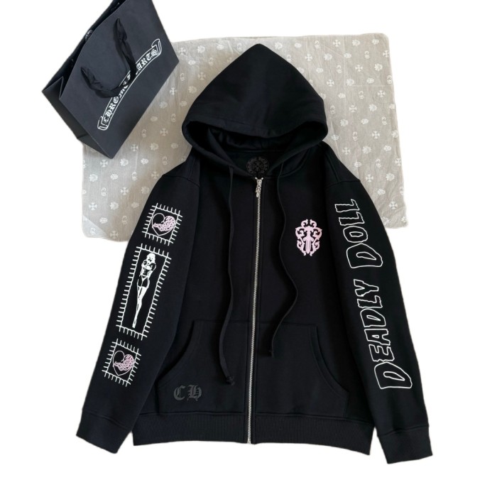 1:1 quality version Deadly Doll Collaboration Horseshoe Beauty Print Zipper Hoodie 28755496